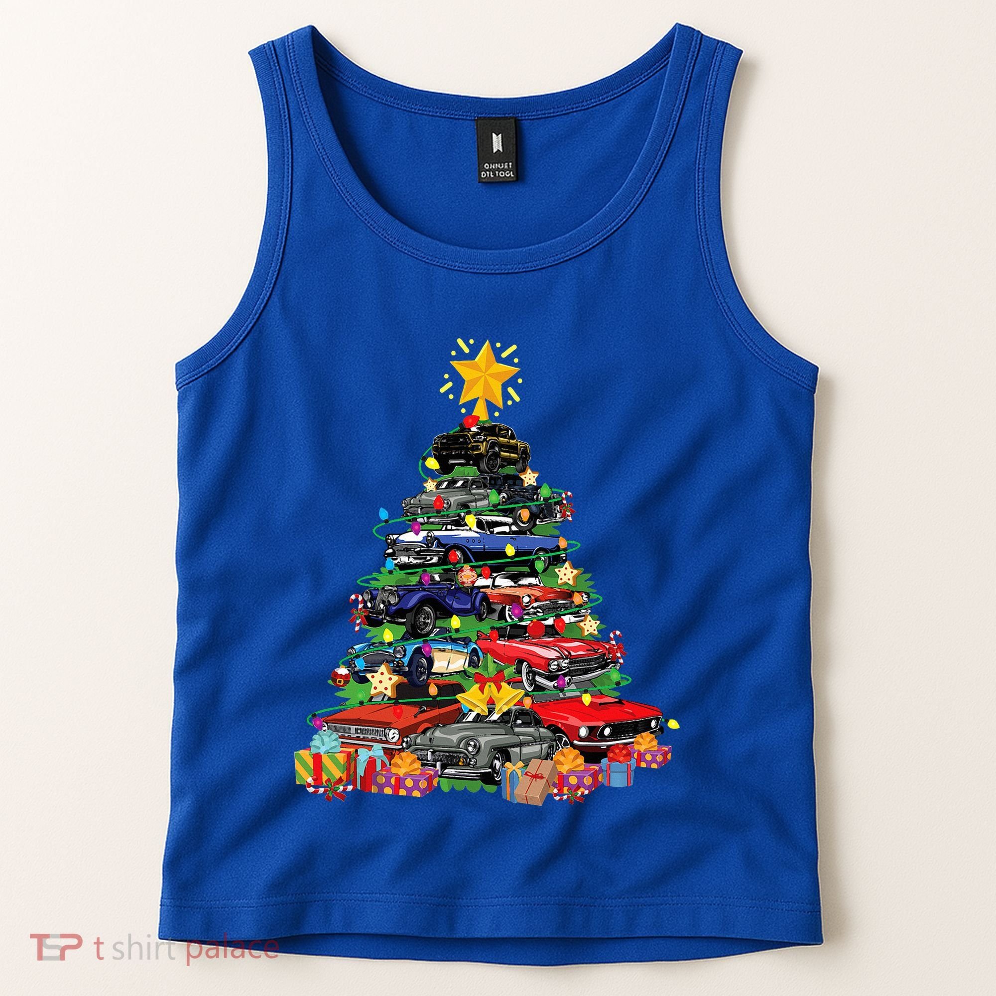Hotrods Classic Muscle Car Christmas Tree Tank Top