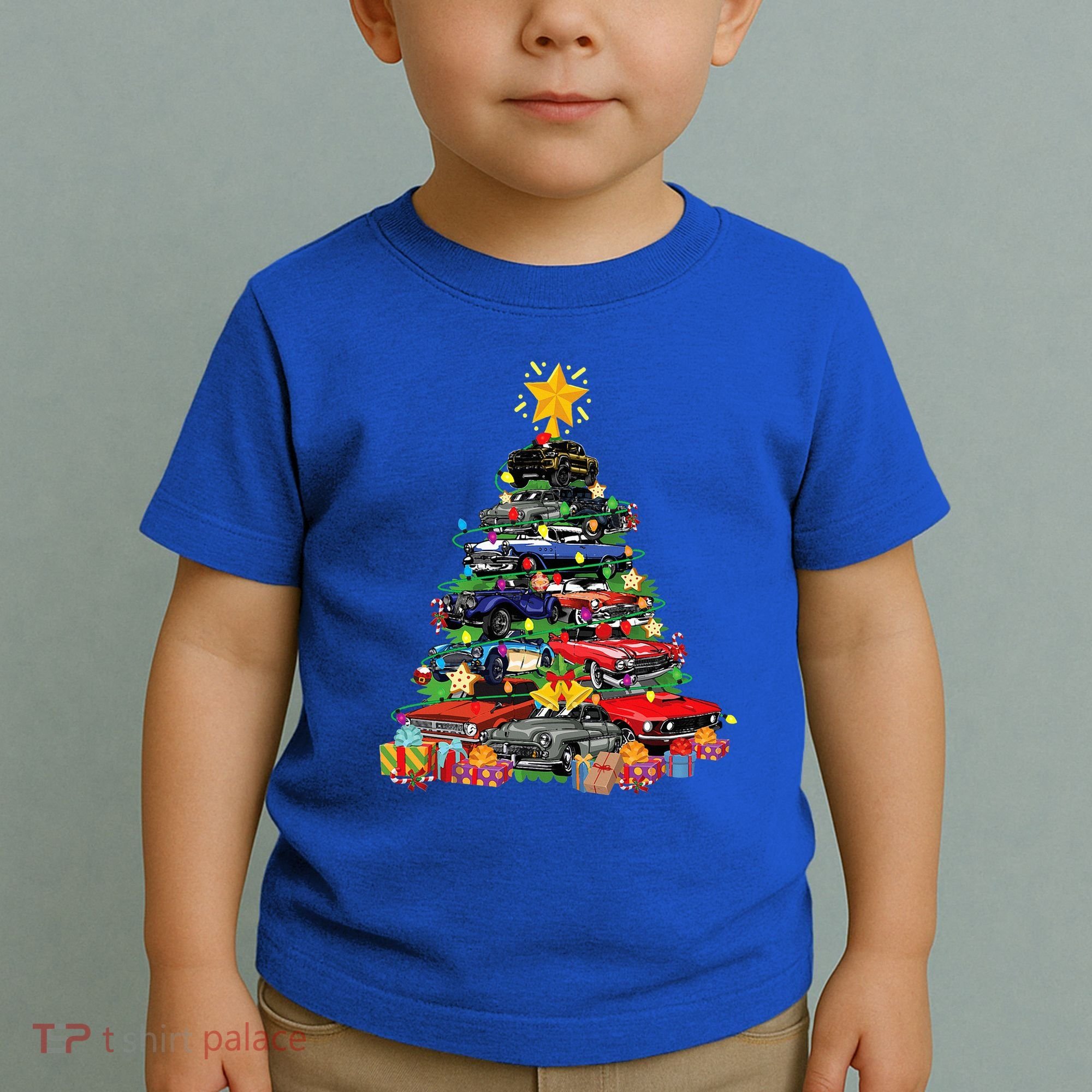 Hotrods Classic Muscle Car Christmas Tree Toddler T-Shirt