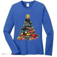 Hotrods Classic Muscle Car Christmas Tree Women's Long Sleeve Shirt thumb 0