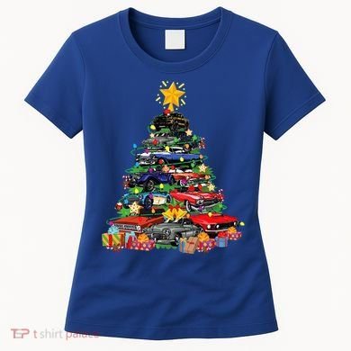 Hotrods Classic Muscle Car Christmas Tree Women's T-Shirt