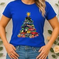Hotrods Classic Muscle Car Christmas Tree Women's T-Shirt thumb 2