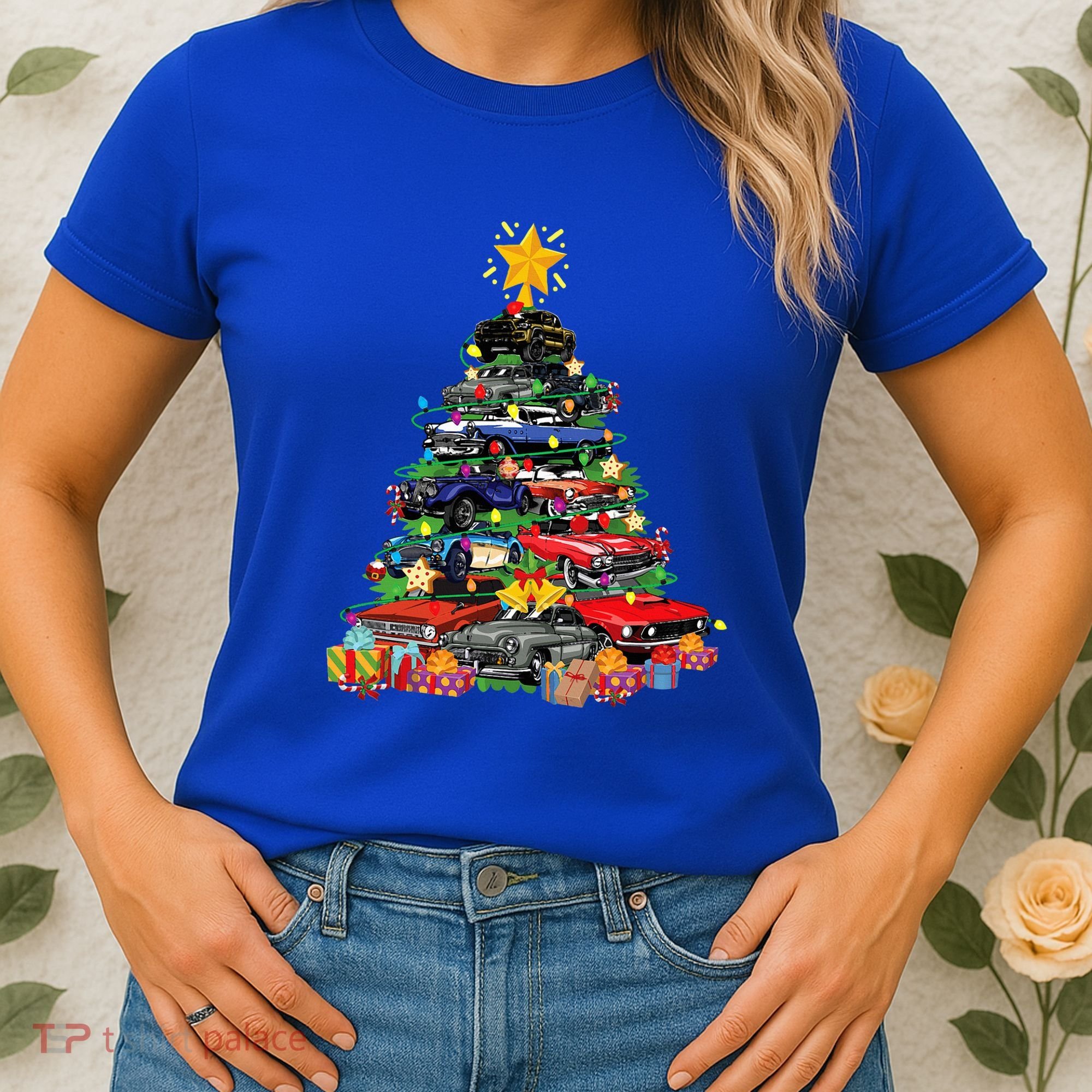 Hotrods Classic Muscle Car Christmas Tree Women's T-Shirt