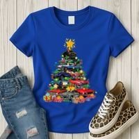 Hotrods Classic Muscle Car Christmas Tree Women's T-Shirt thumb 3