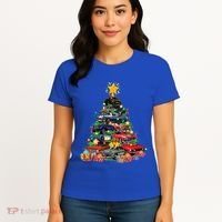 Hotrods Classic Muscle Car Christmas Tree Women's T-Shirt thumb 4