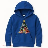 Hotrods Classic Muscle Car Christmas Tree Kids Hoodie thumb 0