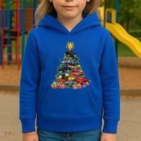 Hotrods Classic Muscle Car Christmas Tree Kids Hoodie thumb 3
