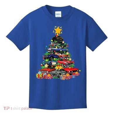 Hotrods Classic Muscle Car Christmas Tree Kids T-Shirt