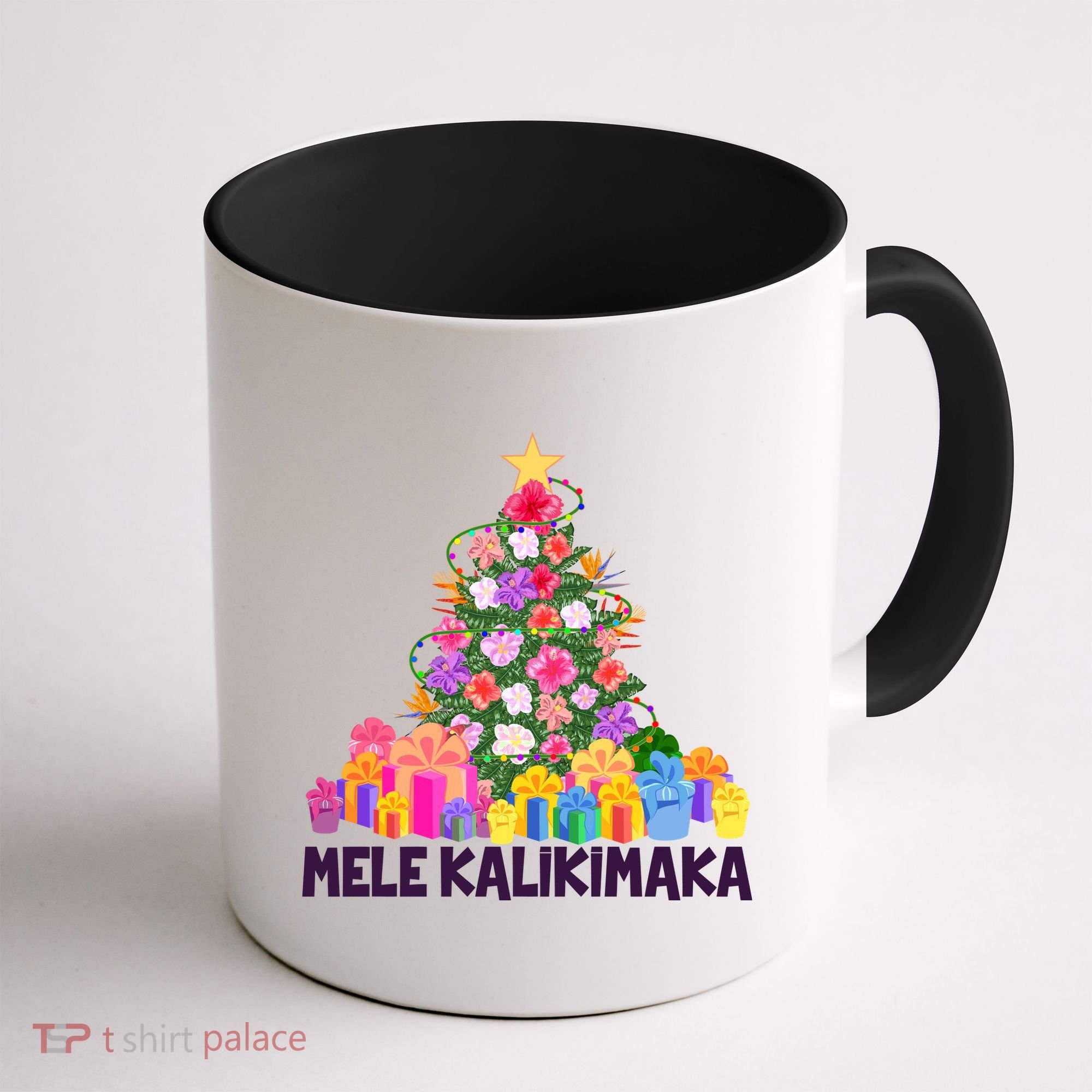 Hawaiian Christmas Mele Kalikimaka Tropical Flower Tree Coffee Mug