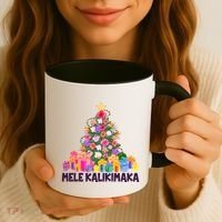 Hawaiian Christmas Mele Kalikimaka Tropical Flower Tree Coffee Mug thumb 3