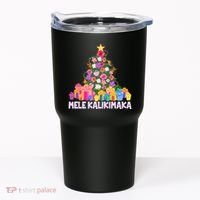 Hawaiian Christmas Mele Kalikimaka Tropical Flower Tree Tumbler thumb 0