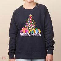Hawaiian Christmas Mele Kalikimaka Tropical Flower Tree Women's Sweatshirt thumb 0