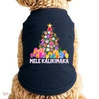 Hawaiian Christmas Mele Kalikimaka Tropical Flower Tree Doggie Tank thumb 0