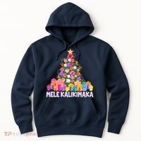 Hawaiian Christmas Mele Kalikimaka Tropical Flower Tree Hoodie thumb 0