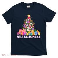 Hawaiian Christmas Mele Kalikimaka Tropical Flower Tree T-Shirt thumb 0
