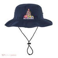 Hawaiian Christmas Mele Kalikimaka Tropical Flower Tree Bucket Hat thumb 0
