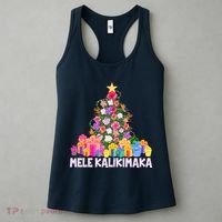 Hawaiian Christmas Mele Kalikimaka Tropical Flower Tree Women's Tank Top thumb 3