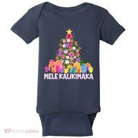 Hawaiian Christmas Mele Kalikimaka Tropical Flower Tree Baby Bodysuit thumb 0