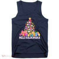 Hawaiian Christmas Mele Kalikimaka Tropical Flower Tree Tank Top thumb 0