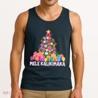 Hawaiian Christmas Mele Kalikimaka Tropical Flower Tree Tank Top thumb 3