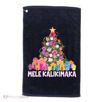 Hawaiian Christmas Mele Kalikimaka Tropical Flower Tree Golf Towel thumb 0