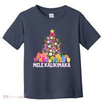 Hawaiian Christmas Mele Kalikimaka Tropical Flower Tree Toddler T-Shirt thumb 0