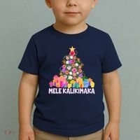 Hawaiian Christmas Mele Kalikimaka Tropical Flower Tree Toddler T-Shirt thumb 2