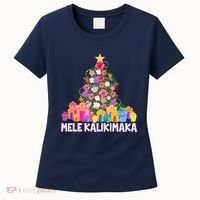 Hawaiian Christmas Mele Kalikimaka Tropical Flower Tree Women's T-Shirt thumb 0