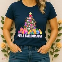 Hawaiian Christmas Mele Kalikimaka Tropical Flower Tree Women's T-Shirt thumb 2