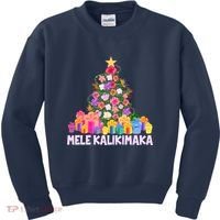 Hawaiian Christmas Mele Kalikimaka Tropical Flower Tree Kids Sweatshirt thumb 0
