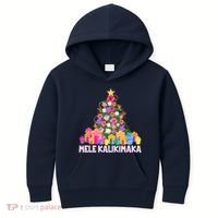 Hawaiian Christmas Mele Kalikimaka Tropical Flower Tree Kids Hoodie thumb 0