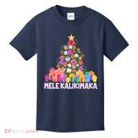 Hawaiian Christmas Mele Kalikimaka Tropical Flower Tree Kids T-Shirt thumb 0