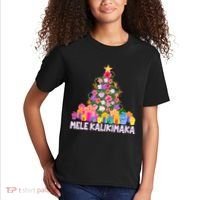 Hawaiian Christmas Mele Kalikimaka Tropical Flower Tree Kids T-Shirt thumb 2