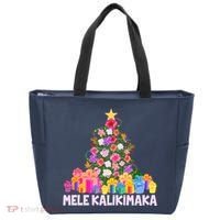 Hawaiian Christmas Mele Kalikimaka Tropical Flower Tree Tote Bag thumb 0
