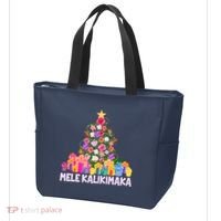 Hawaiian Christmas Mele Kalikimaka Tropical Flower Tree Tote Bag thumb 3