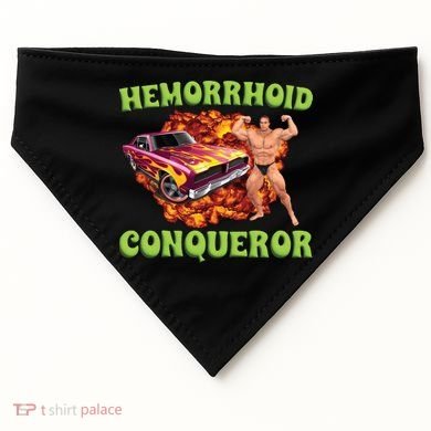 Hemorrhoid Conqueror Meme USA-Made Doggie Bandana