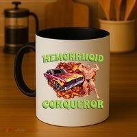 Hemorrhoid Conqueror Meme Coffee Mug thumb 4