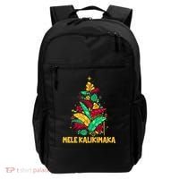 Hawaiian Christmas Mele Kalikimaka Tropical Leaves Tree Backpack thumb 0