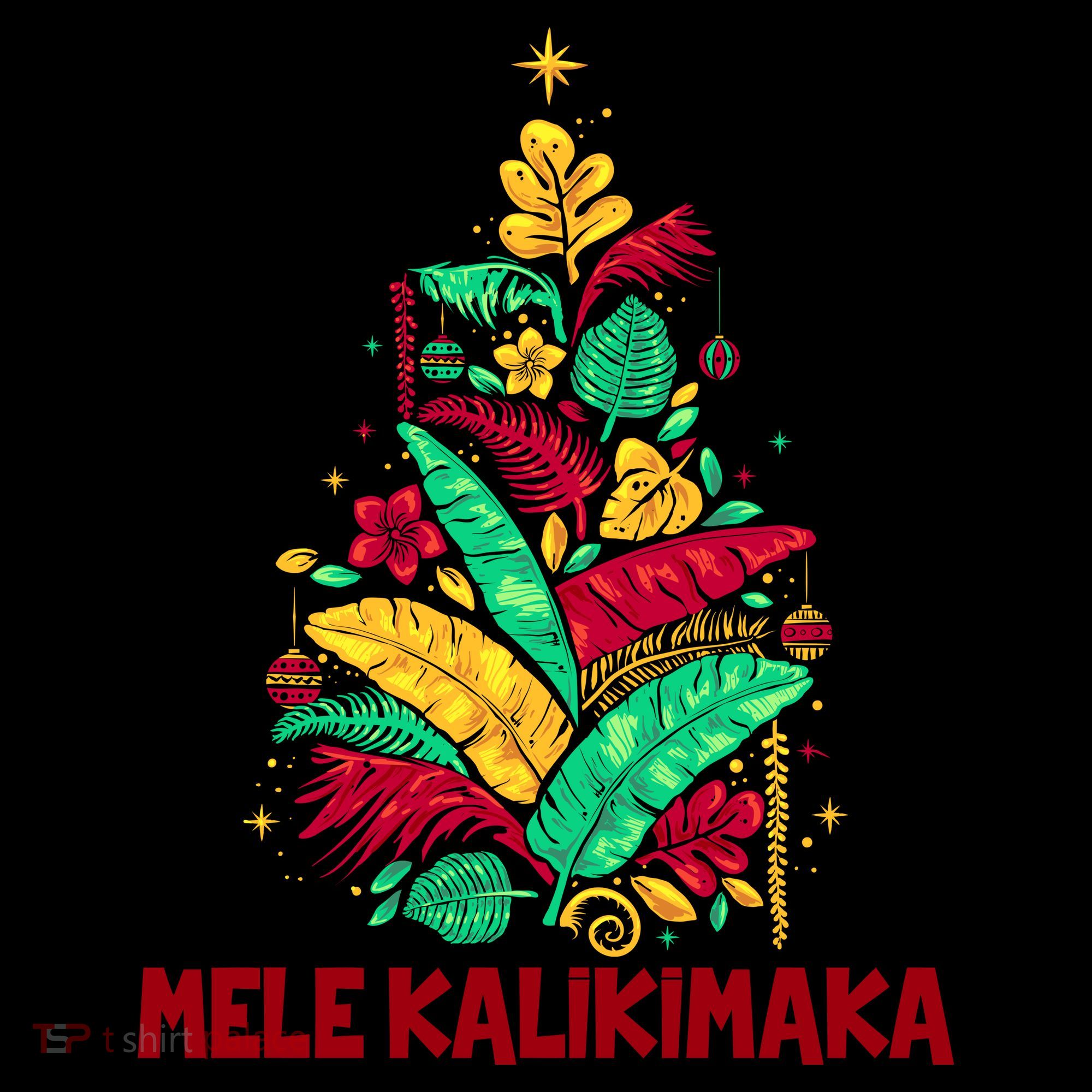 Hawaiian Christmas Mele Kalikimaka Tropical Leaves Tree Coffee Mug