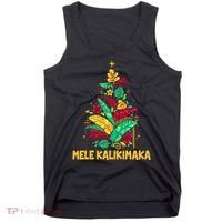 Hawaiian Christmas Mele Kalikimaka Tropical Leaves Tree Tank Top thumb 0