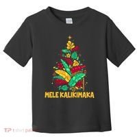 Hawaiian Christmas Mele Kalikimaka Tropical Leaves Tree Toddler T-Shirt thumb 0