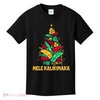 Hawaiian Christmas Mele Kalikimaka Tropical Leaves Tree Kids T-Shirt thumb 0