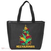 Hawaiian Christmas Mele Kalikimaka Tropical Leaves Tree Tote Bag thumb 0