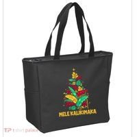 Hawaiian Christmas Mele Kalikimaka Tropical Leaves Tree Tote Bag thumb 2