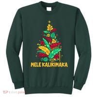 Hawaiian Christmas Mele Kalikimaka Tropical Leaves Tree Sweatshirt thumb 0