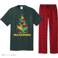 Hawaiian Christmas Mele Kalikimaka Tropical Leaves Tree Pajama Set thumb 0