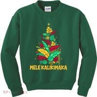 Hawaiian Christmas Mele Kalikimaka Tropical Leaves Tree Kids Sweatshirt thumb 0