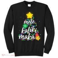 Hawaiian Christmas Mele Kaliki Maka Hibiscus Tree Sweatshirt thumb 0