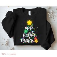 Hawaiian Christmas Mele Kaliki Maka Hibiscus Tree Sweatshirt thumb 2