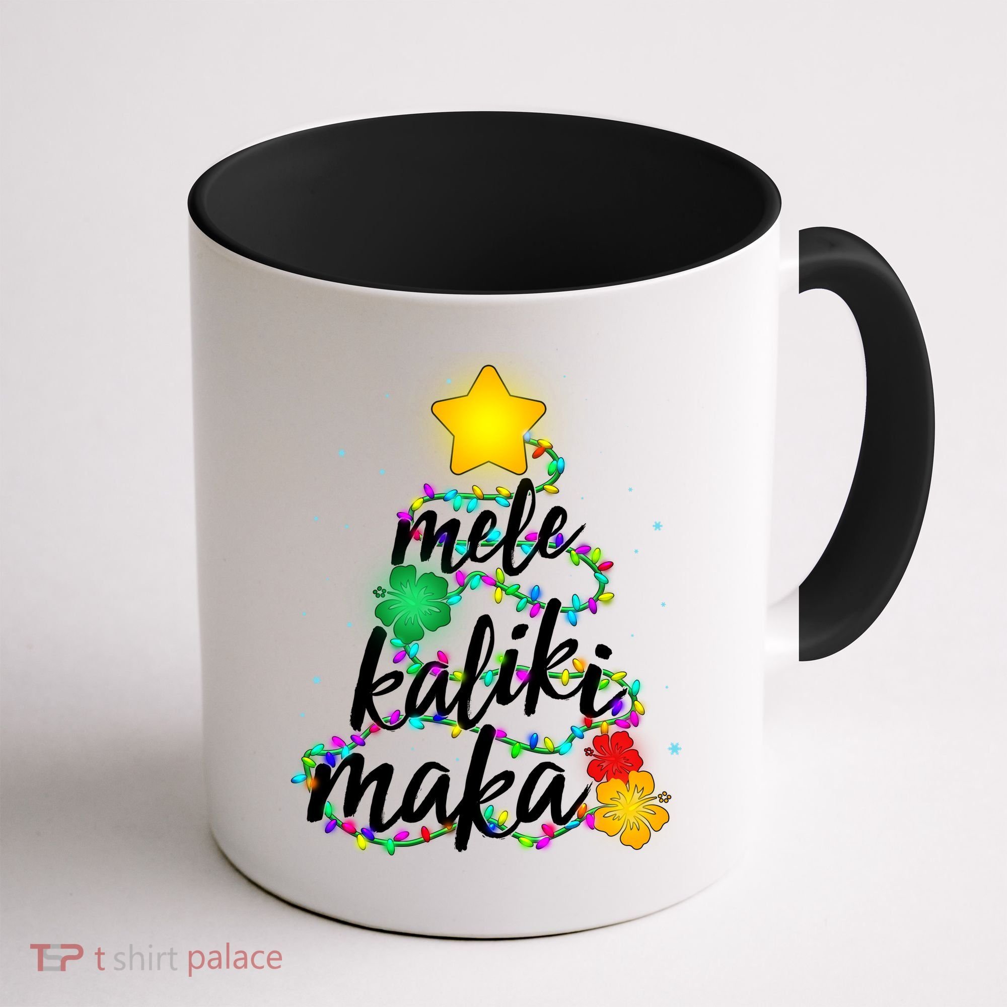Hawaiian Christmas Mele Kaliki Maka Hibiscus Tree Coffee Mug