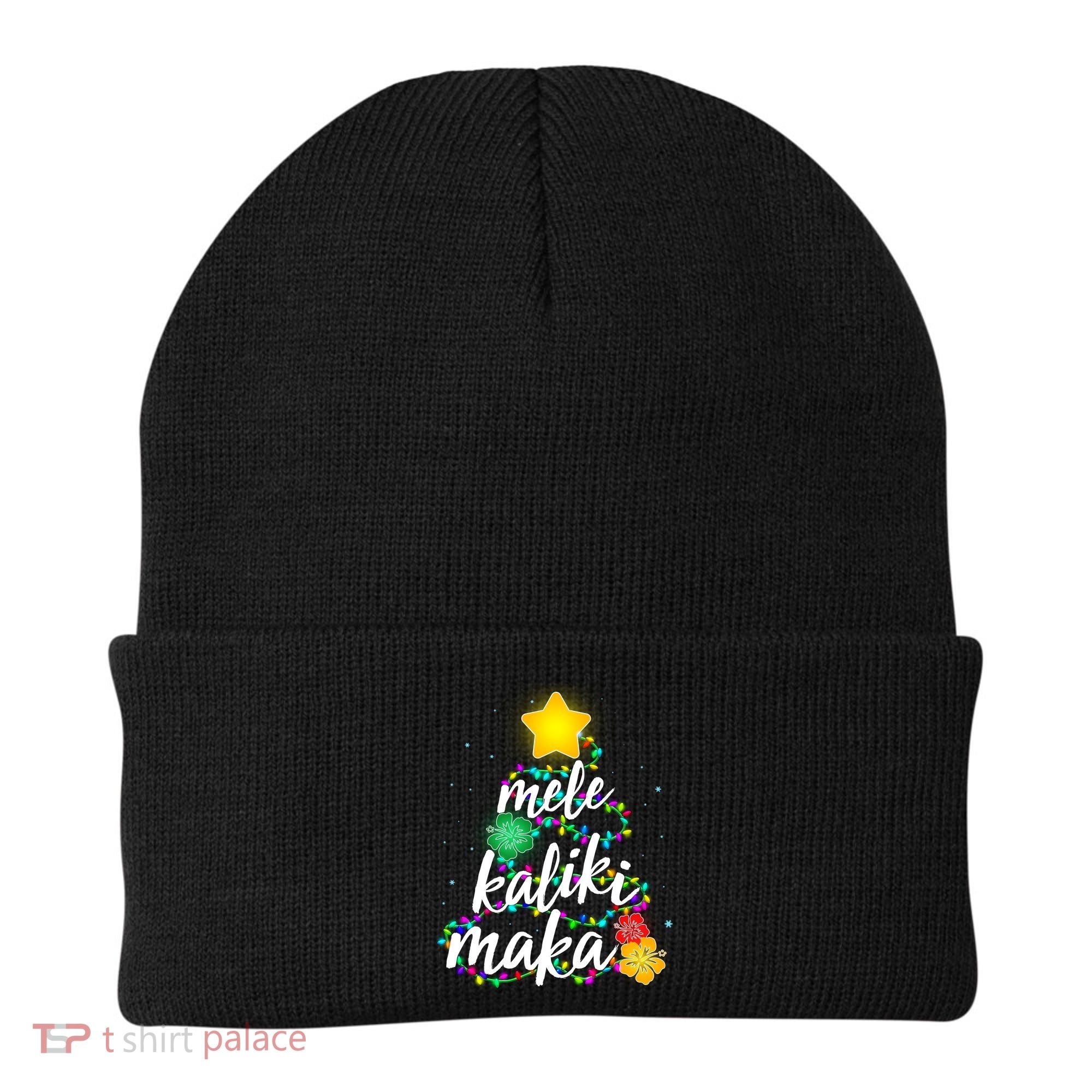Hawaiian Christmas Mele Kaliki Maka Hibiscus Tree Beanie
